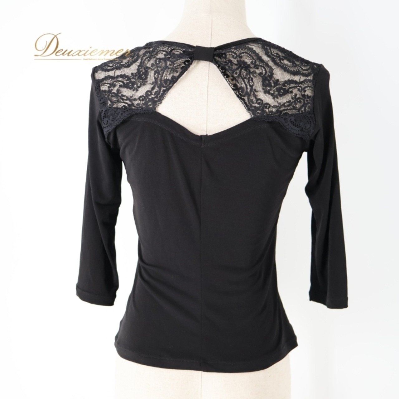 社交ダンス 衣装 トップス ブラウス ブラック系 チャコット Chacott 日本製 黒 七分袖 レース 上品 練習 レッスン 伸縮 ストレッチ シンプル パーティー セクシー かわいい オールブラック ダンス衣装 イベント ステージ