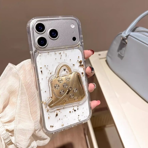 高見えデザイン iPhone17 Pro Maxケース 立体パーツ×クリア iPhone17 Proケース 上品&華やか iPhone16 15Pro保護ケース キラキラ 金箔 高級感 iPhone14 13Pro Maxケース 衝撃吸収×しっかり保護で機能性も◎