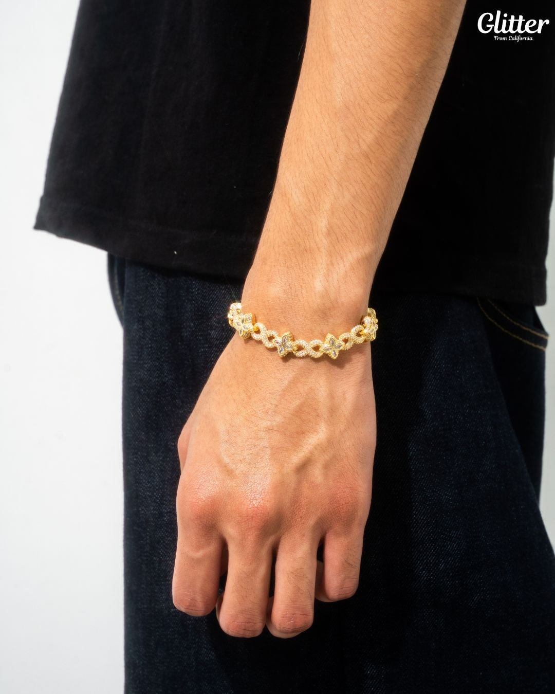 Diamond Infinity Four Leaf Bracelet | Glitter