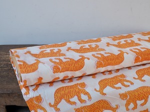 block print fabric c67 new tora orange