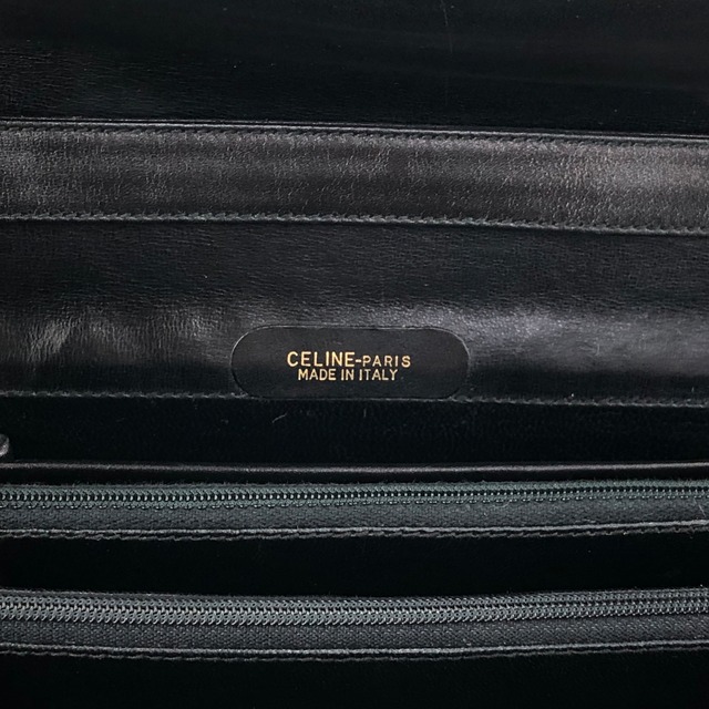 CELINE セリーヌ ショルダーバッグ ブラック ロゴ 馬車 レザー vintage ヴィンテージ オールド nwv32c