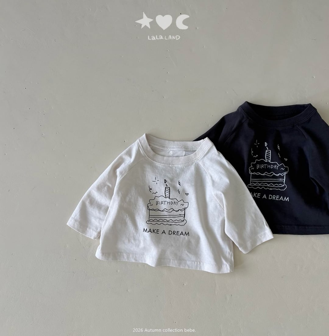 送料無料【予約】/  babyハッピーラグランTシャツ  /lalaland