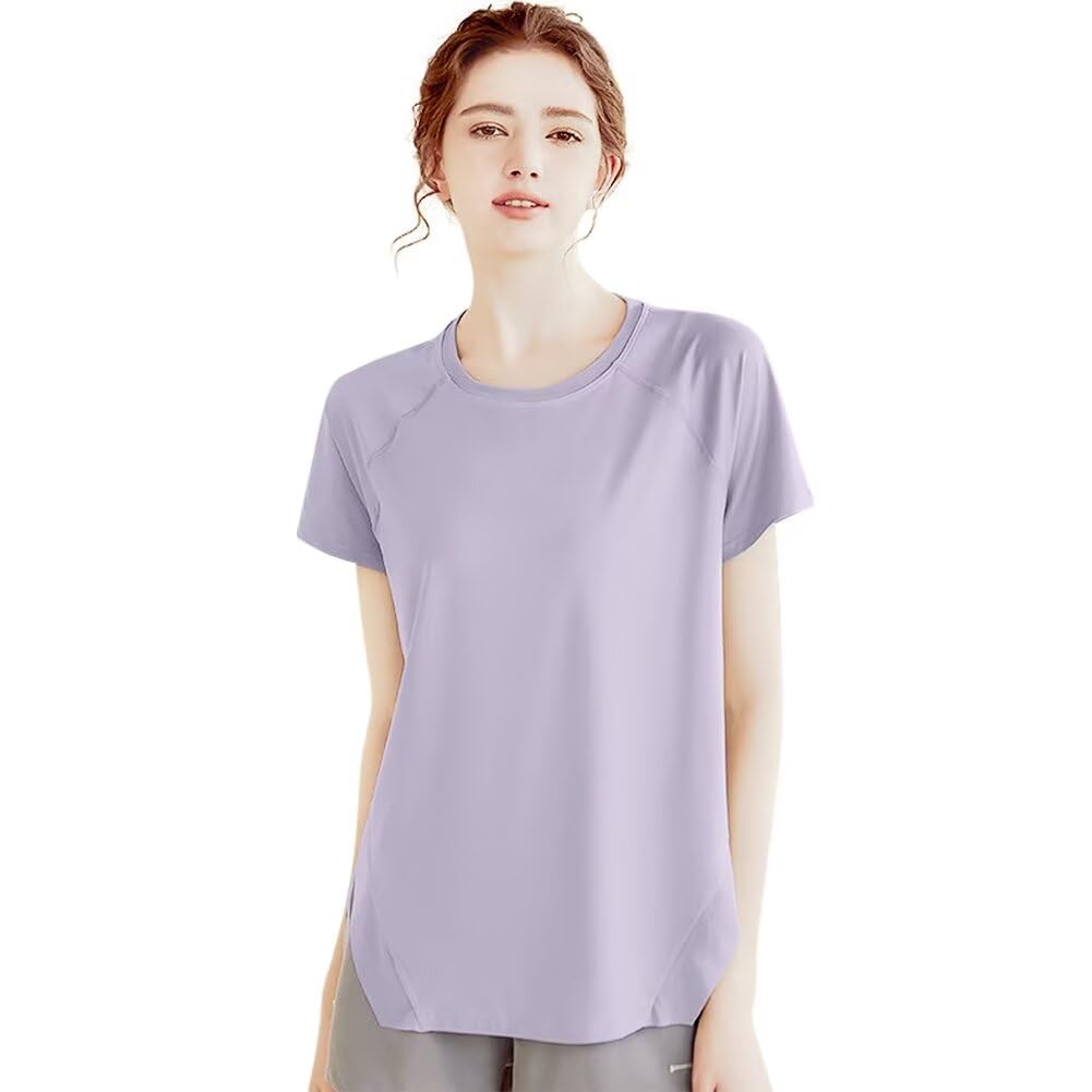 【努力特価】ヨガウェア レディーススポーツ Tシャツ 半袖 ゆったり ピラティス ウェア スポーツウェア トップス ストレッチ トレーニングウェア 吸汗速乾 UVカット ART988