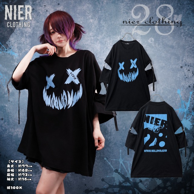 《週末新作ばら撒き66%OFFプレゼント》OVER SIZE SHOULDER SLIT CUTSEW【BLUE FACE】