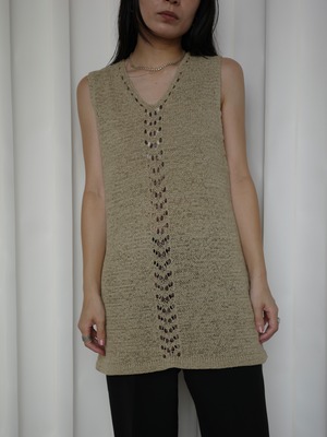 <vintage>wood beads knit tunic