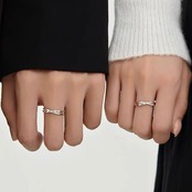 【ペアリング】指輪 キラキラ クロス シルバー リング