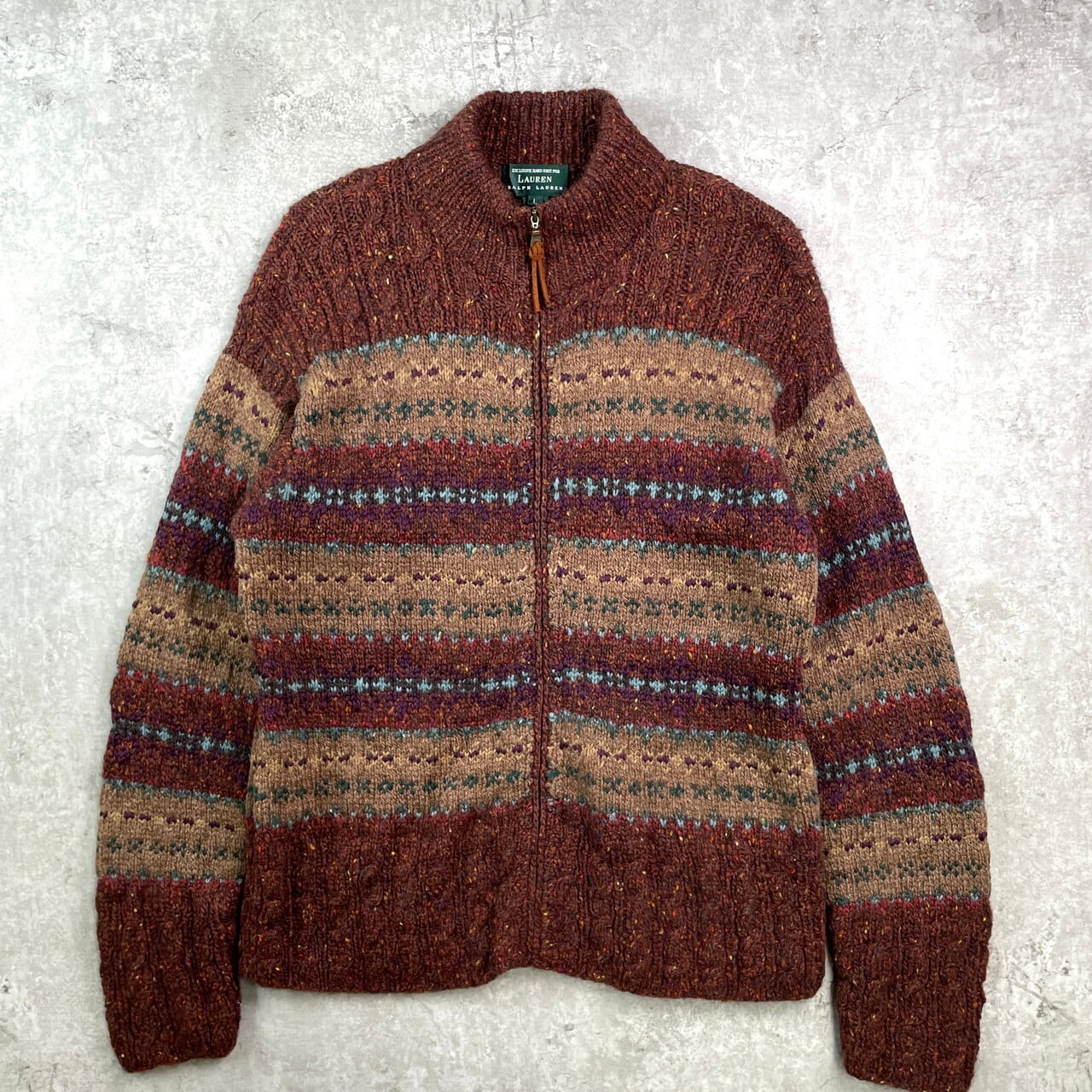 ヴィンテージ ボーダー 総柄 ヨーロピアン レトロ ケーブル ニット