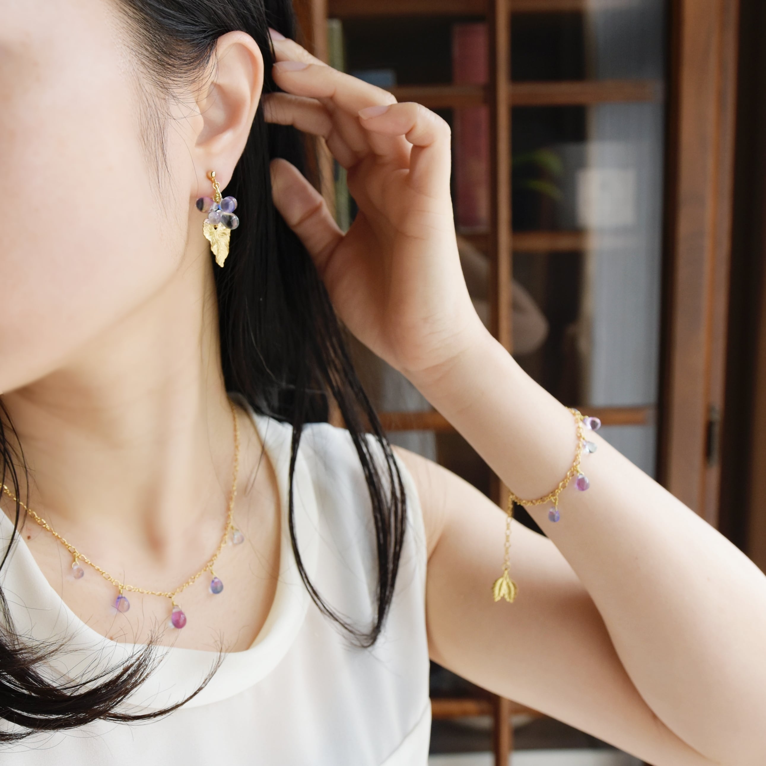 軽量+ストレッチ性+吸水速乾 レネレイド イヤリング\u0026ブレスレット