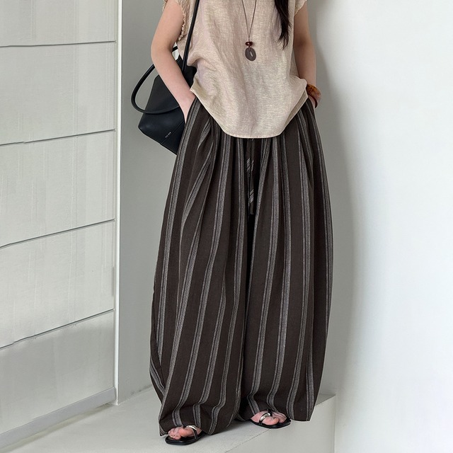 stripe easy wide pants 14591