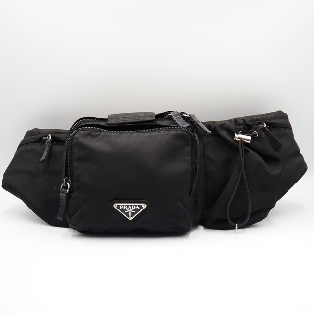 PRADA 三角ロゴプレート ウエストポーチ バッグ ナイロン プラダ