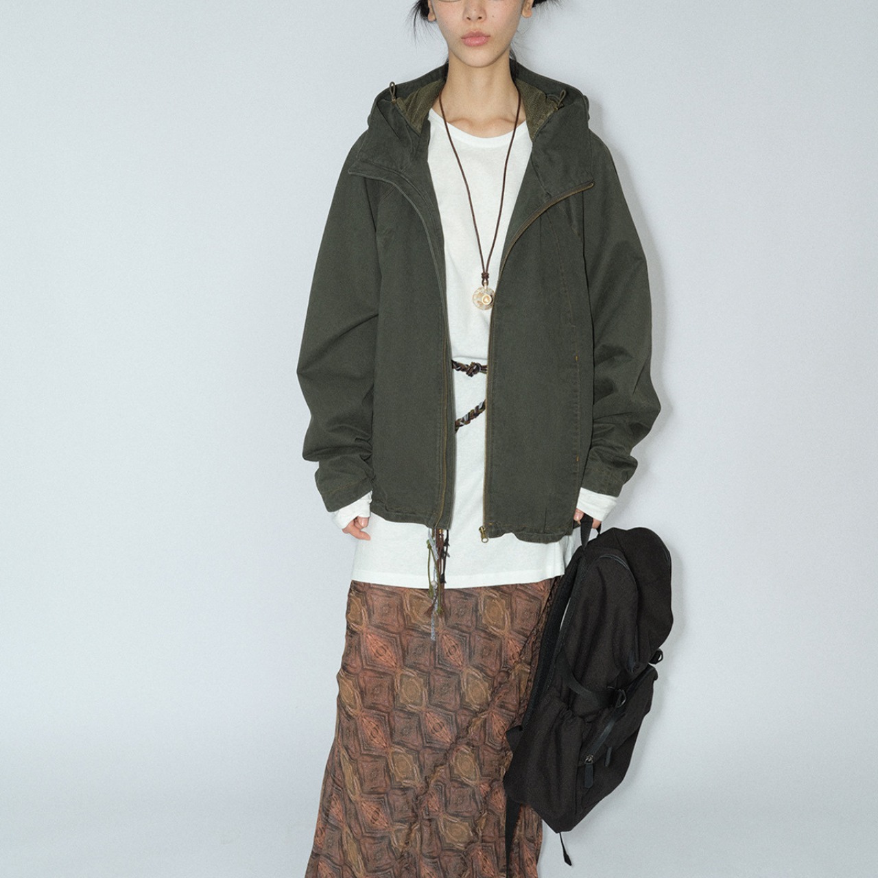 High Neck Utility Jacket T3846