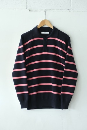 FUJITO Rugger Sweater 'David' Navy/Pink,Olive Green/Gray