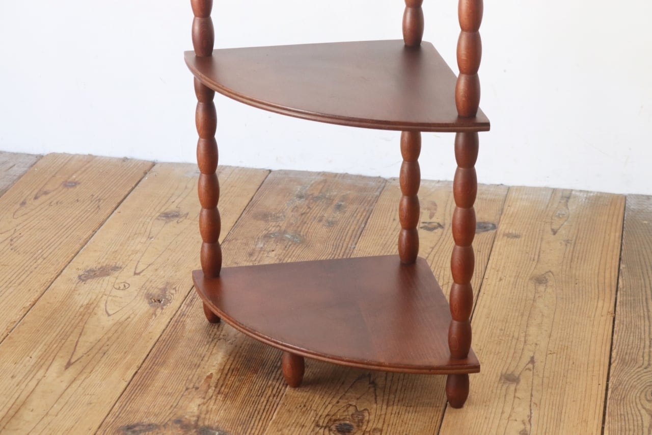 レトロ ナジコ コーナーシェルフ 4段 ラック 飾り棚 花台 電話台