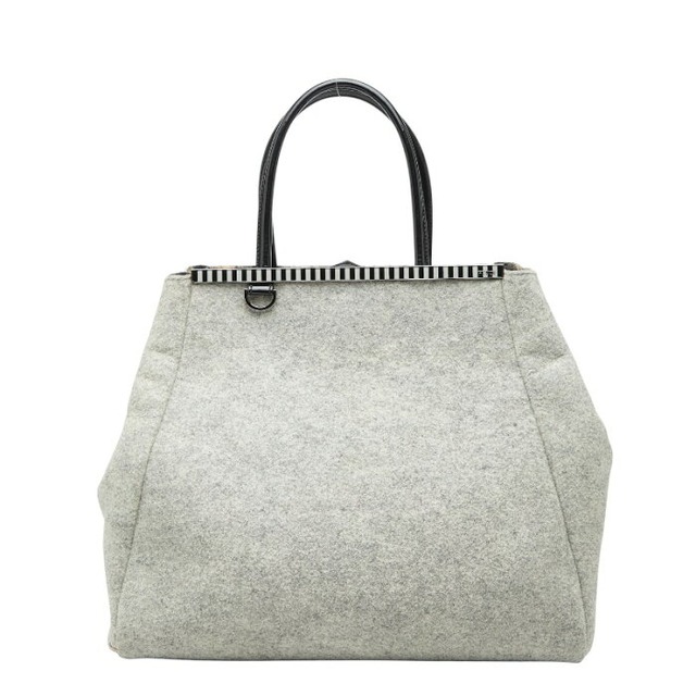 フェンディ トゥージュール ハンドバッグ トートバッグ 8BH251 グレー ブラック ウール レザー レディース FENDI 【中古】