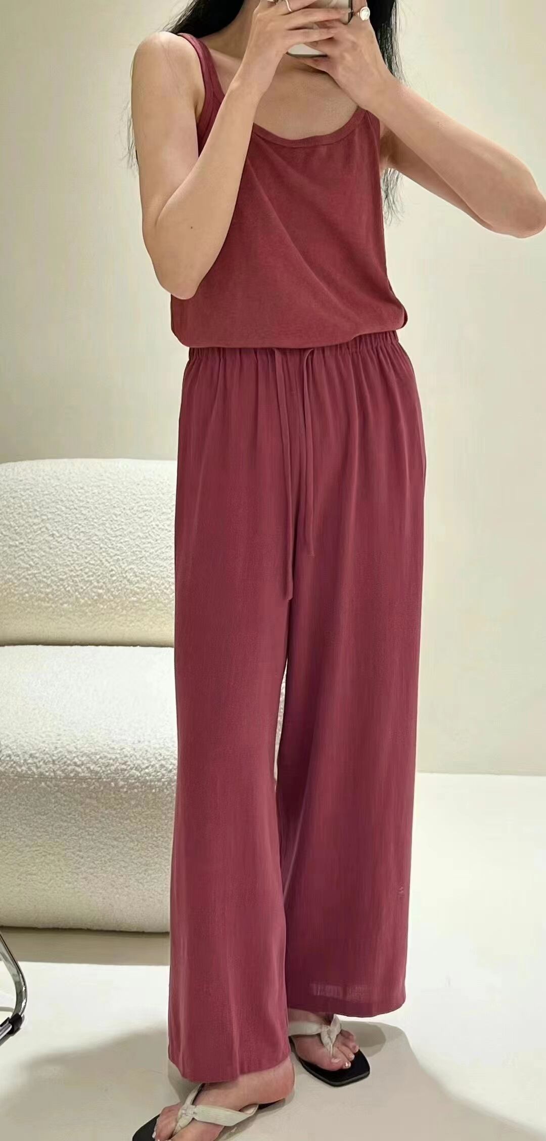 リネンブレンドイージーパンツ　AJ22085-9968