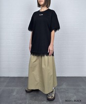 【直営限定ITEM】ヘムレースルーズTシャツ (BLACK)　CQ-49004H