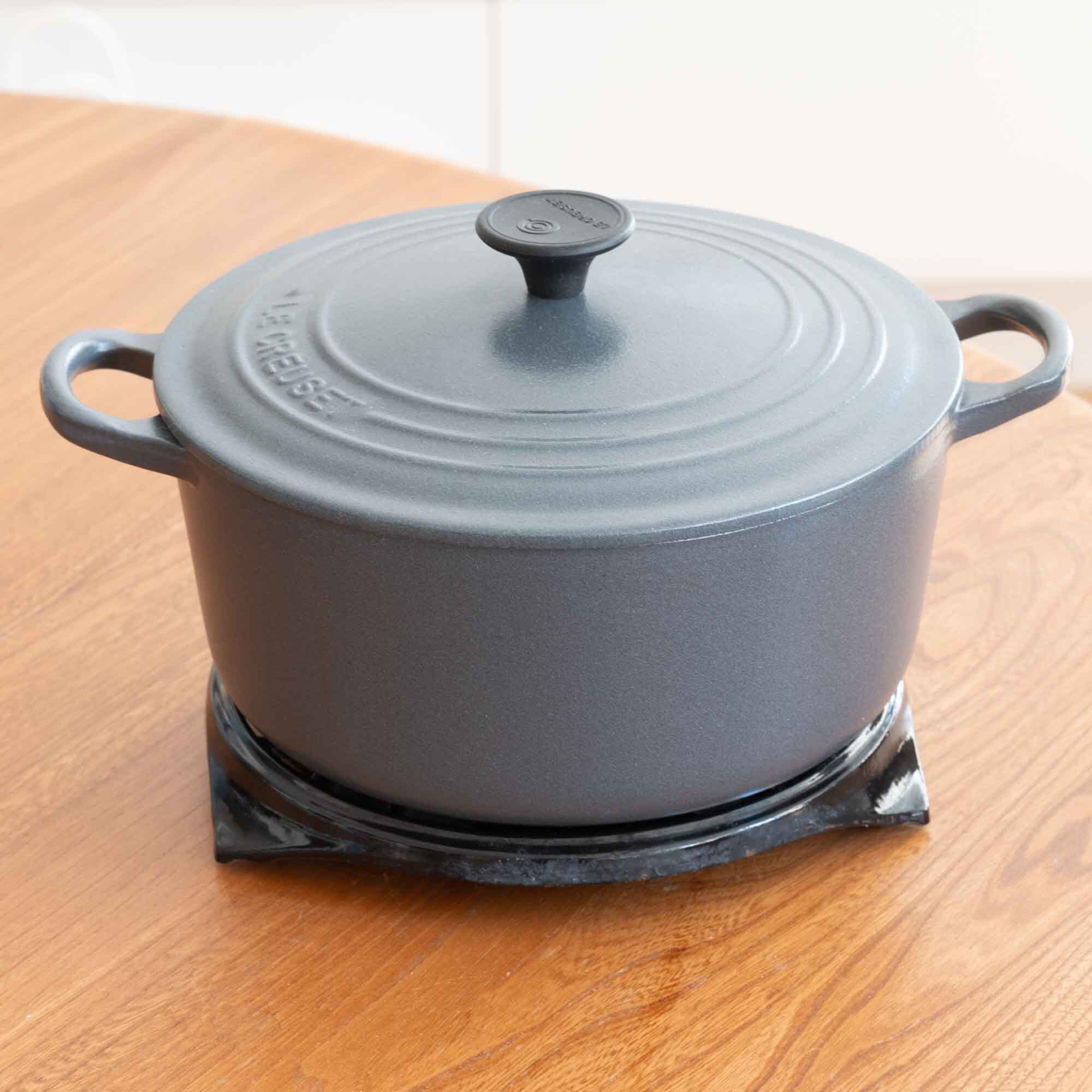 ビンテージ　ル・クルーゼ　LE CREUSET 　２２センチサイズ　グレーカラー