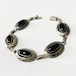 Vintage Southwestern Zuni Onyx & Sterling Silver Link Bracelet