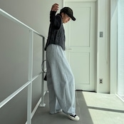 スウェット裏毛コクーンPT/グレー