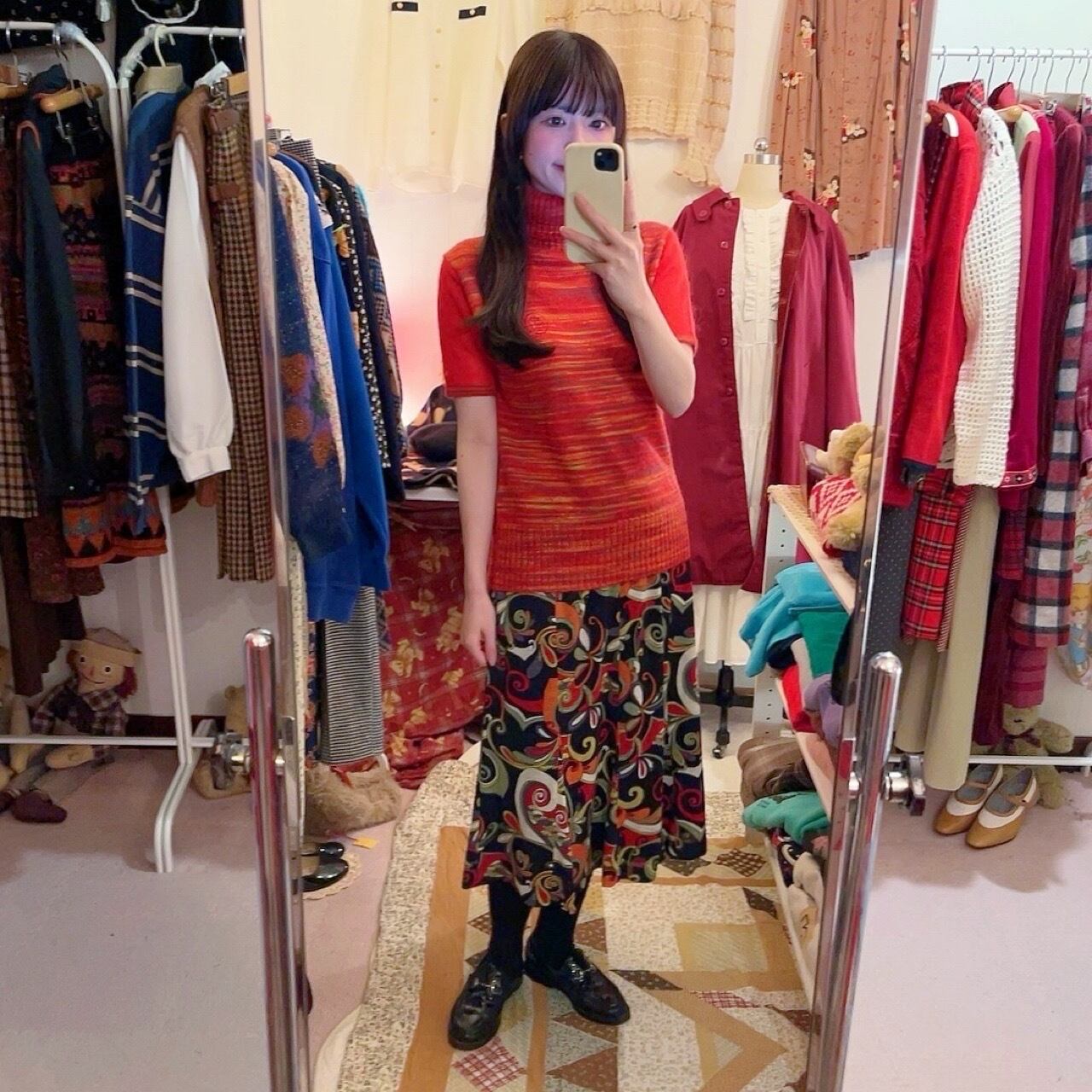 multi color turtle neck knit sweater