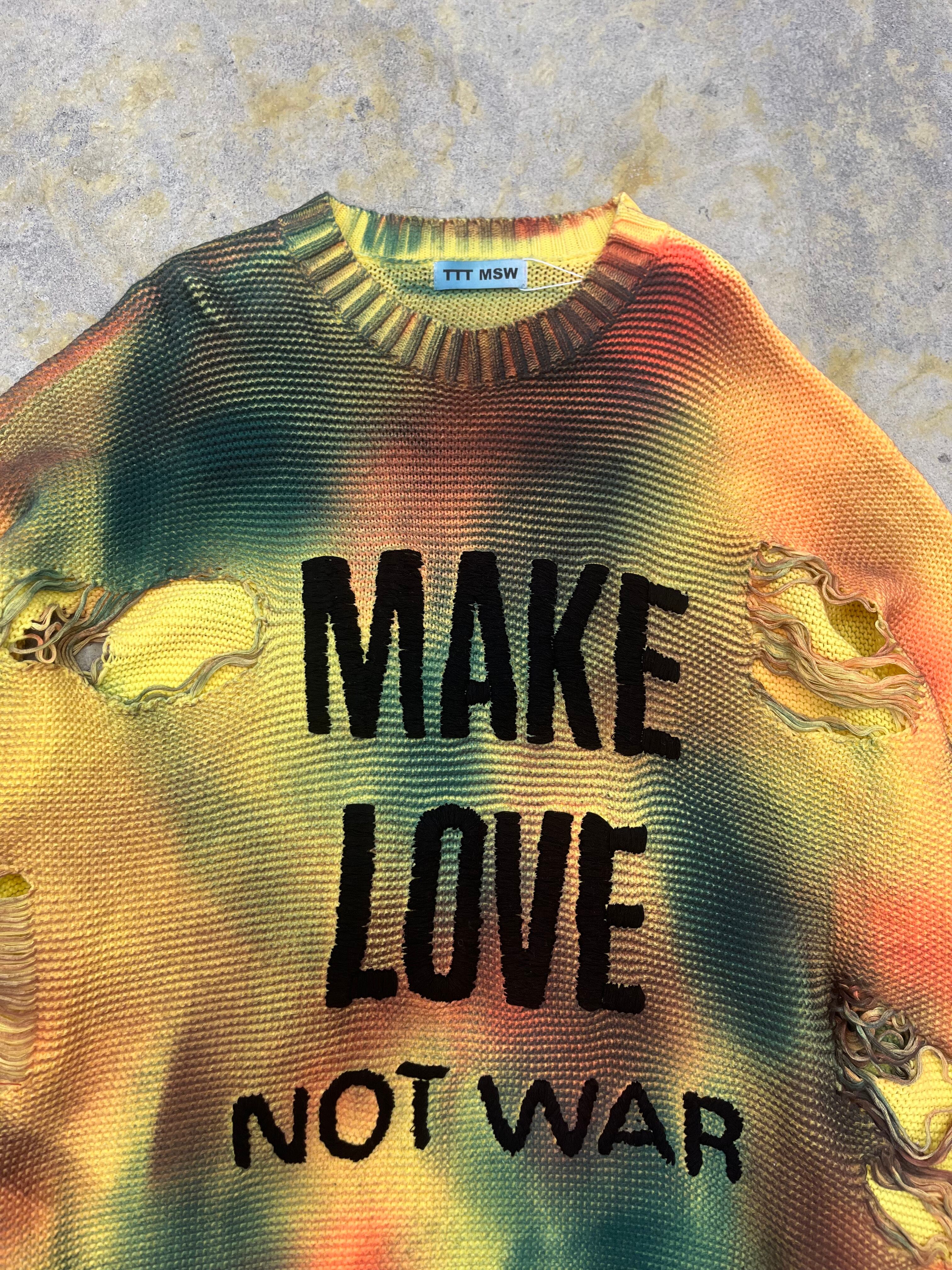 TTT_MSW MAKE LOVE Damage Knit タイダイ ニット