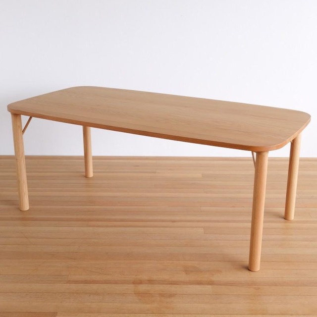 ダイニングテーブル 150 4本脚 ナチュラル 木製 無垢材 天然木 北欧 長方形 おしゃれ 4人 丸み オーク 食卓テーブル 無垢テーブル