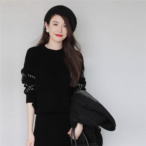 セットアップ ニットスカート ロングスカート レディース上下セット 冬服 ミドル丈 大きいサイズ ゆったり Aラインスカート 秋服 ハイウエスト 無地 カジュアル 通勤 ボリューム袖 体型カバー