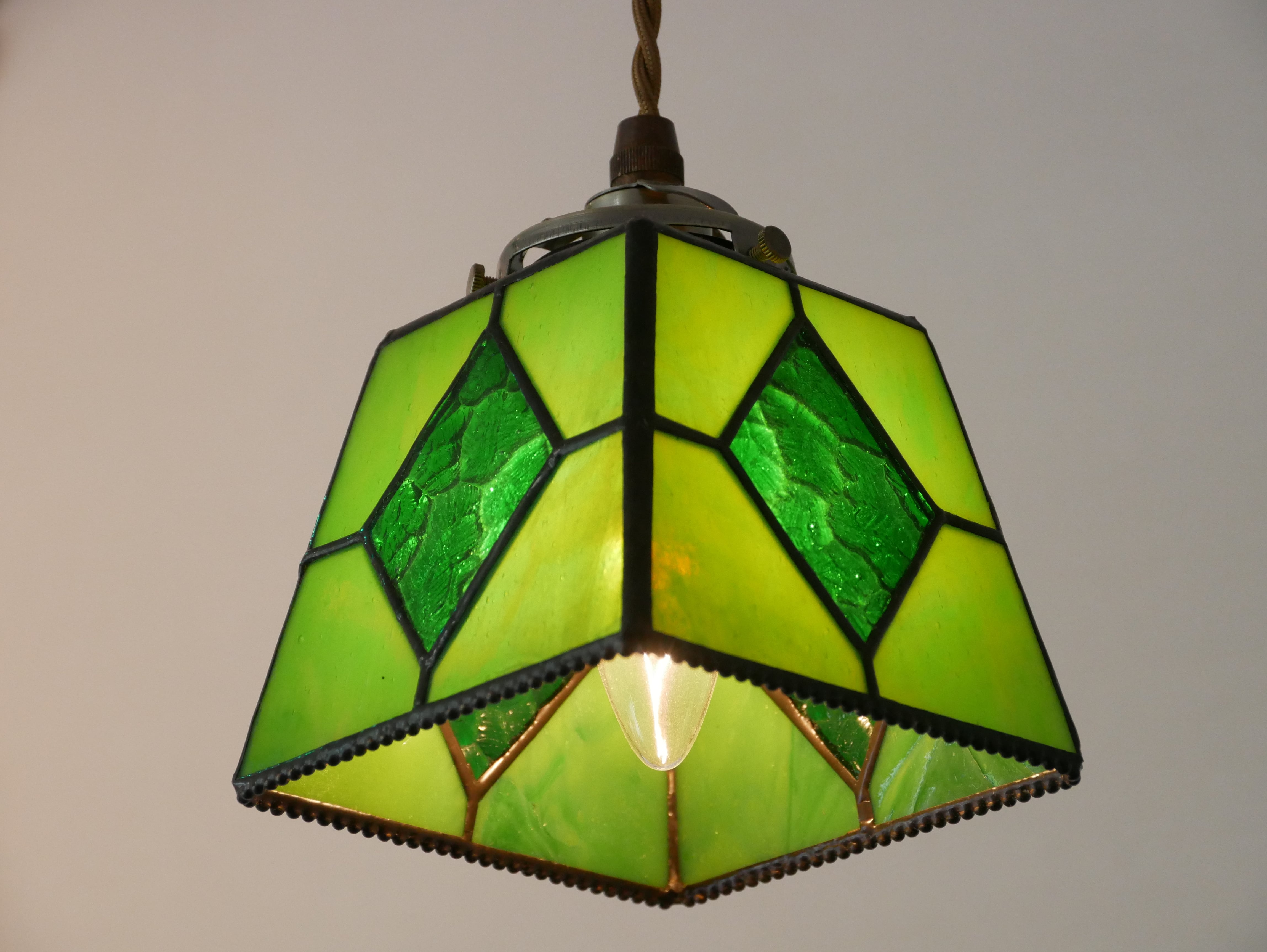 セミオーダー受付】ペンダントランプ 「ダイヤ」 アンティーク