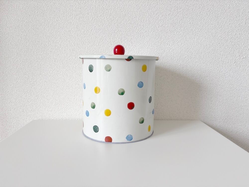 【ENGLAND】ポルカドットの大きめの缶 "Emma Bridgewater" / Large polka-dot tin by Emma Bridgewater