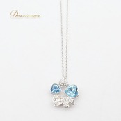 フォーマル 小物 SWAROVSKI スワロフスキー ネックレス アクセサリー シルバー系 ブルー系 シルバー 水色 ハート クローバー かわいい 飾り 装飾 華やか ダンス 正装 フォーマル 結婚式 ジュエリー ペンダント チャーム きらきら キラキラ エレガント 二次会 イベント クリスマス 誕生日 プレゼント ギフト
