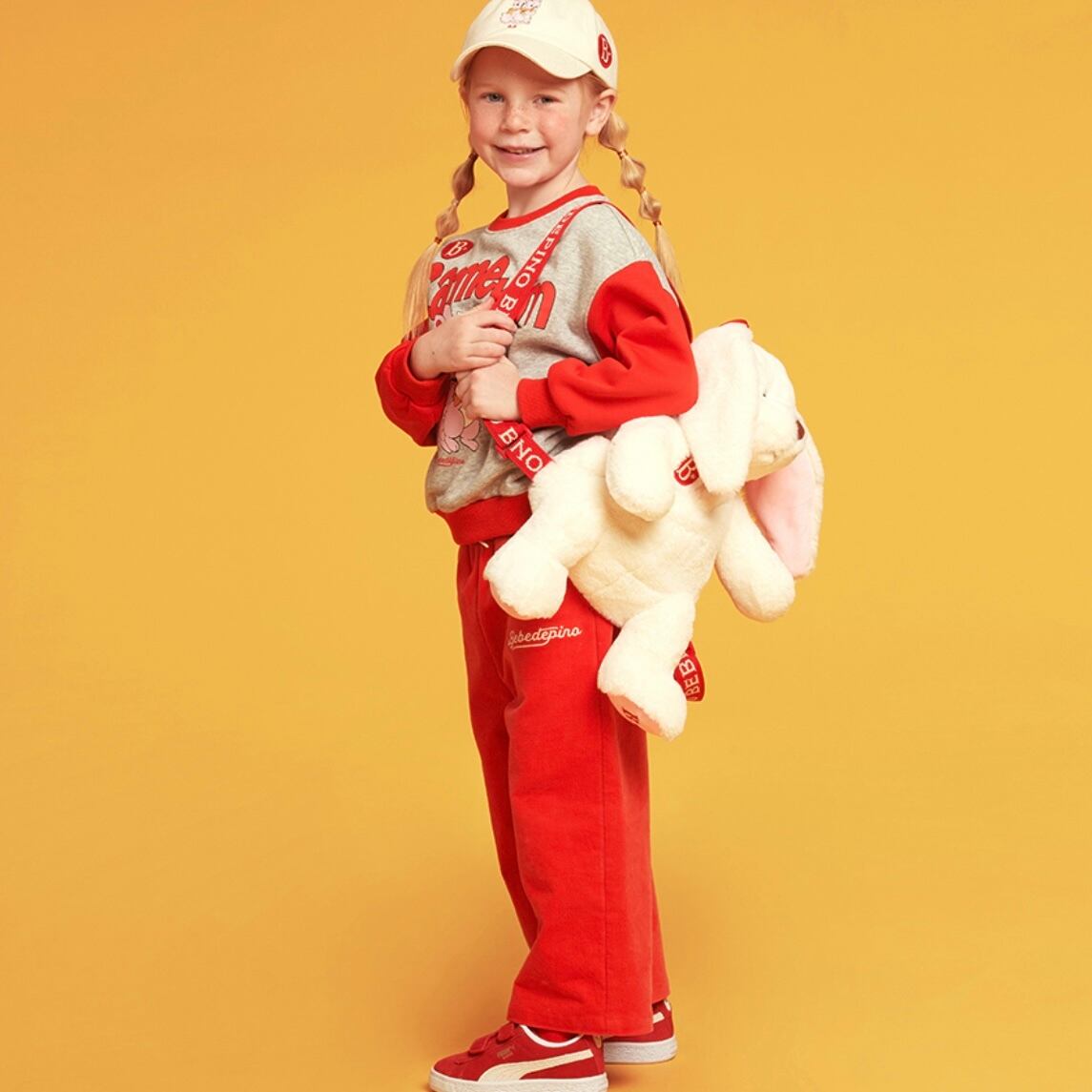 BEBE DE PINO] Twins bunny color block sweatshirt 正規品 韓国