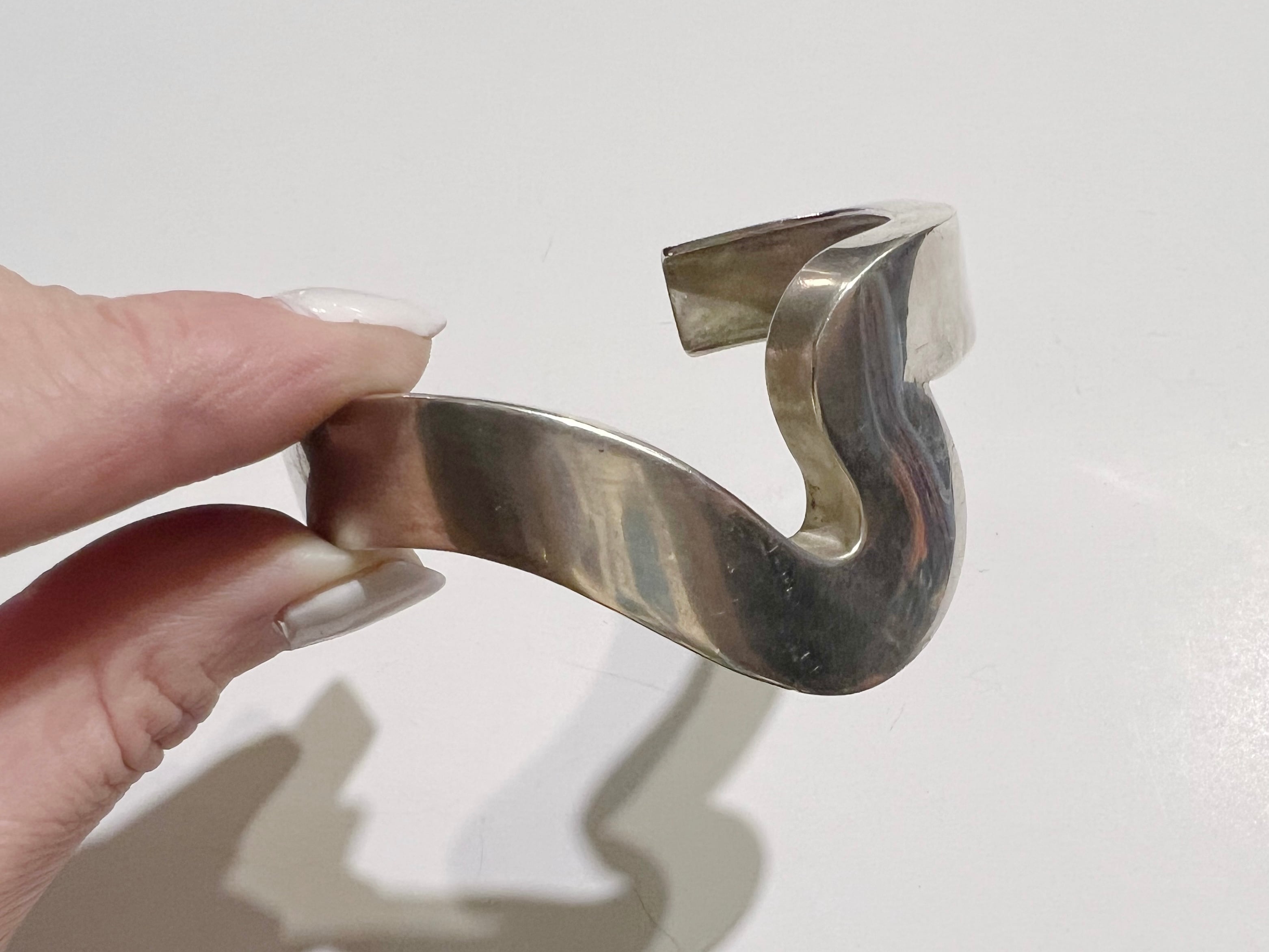 Vintage designer's 925 silver wave bangle ( ヴィンテージ