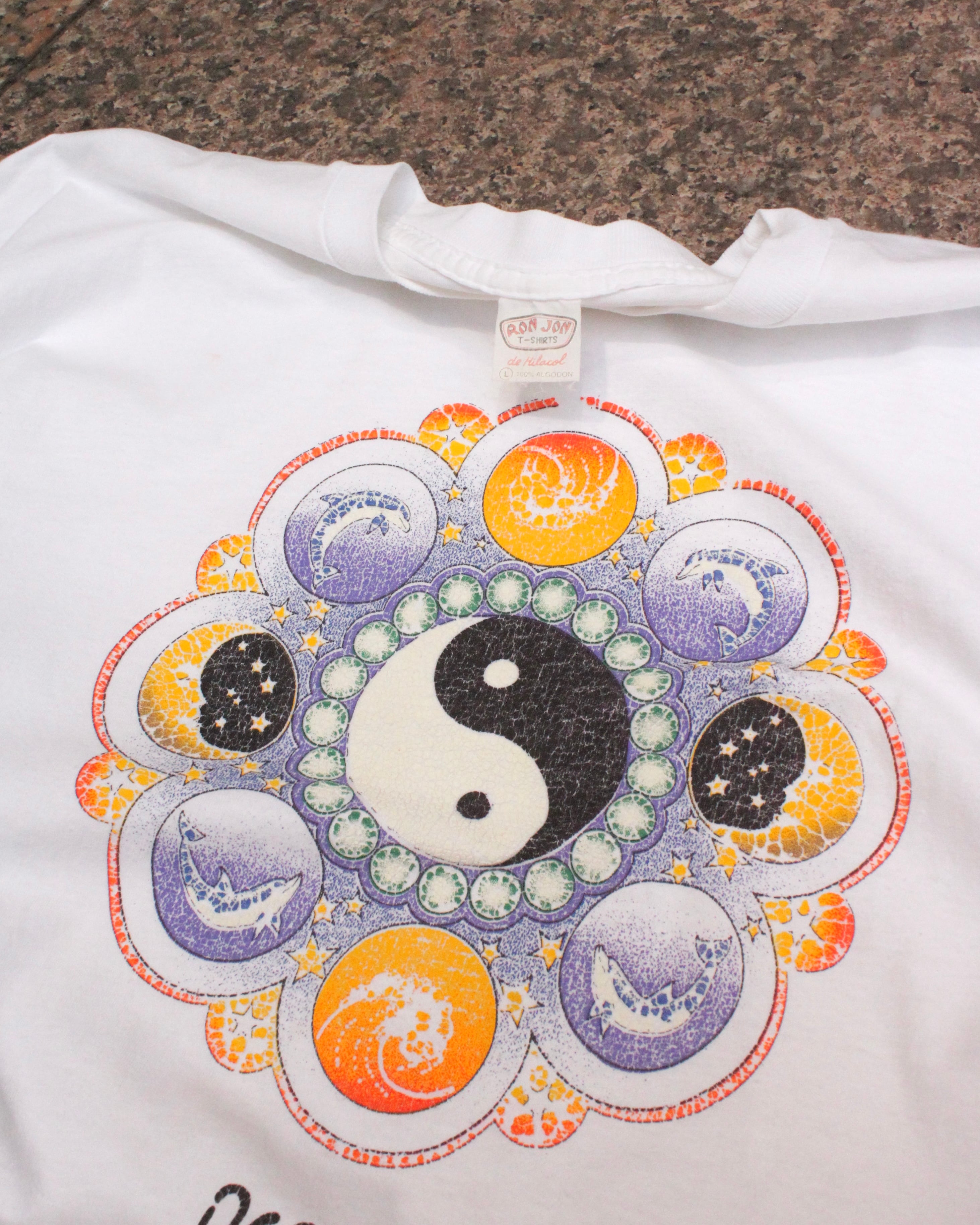 ~90s Ron Jon Surf Shop× Oceanario "Ying Yong" Fractal Print Tee
