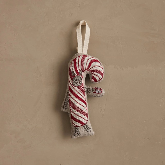 【CORAL & TUSK（コーラルアンドタスク）】Candy Cane Cat Ornament キャンディケイン 猫 オーナメント