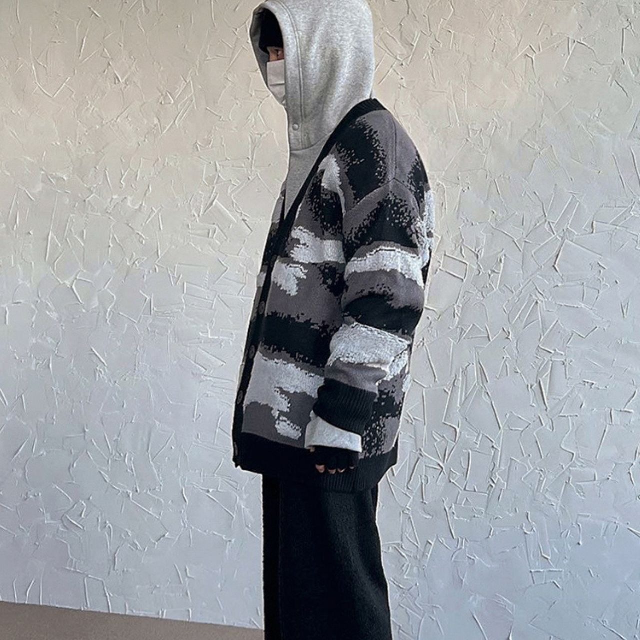 ビッグシルエット ドロップショルダー フーディー プルオーバー　1001