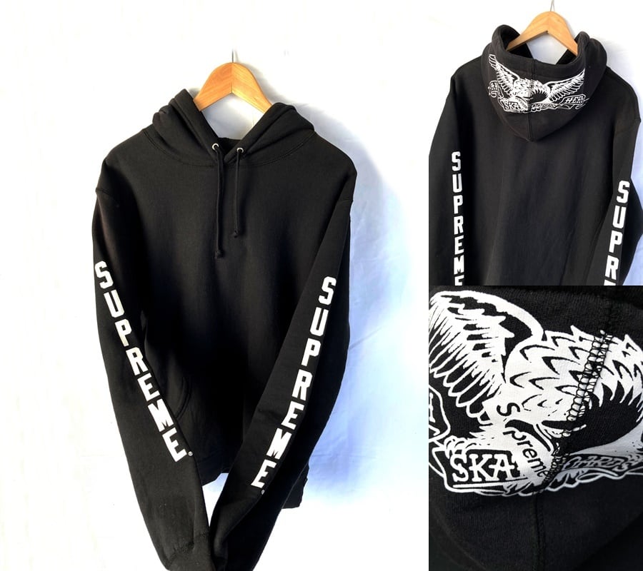 M*読様 シュプリーム☆ANTIHEROコラボパーカー美品 国内正規 コラボ Supreme × ANTI HERO コラボ シュプリーム ブラック