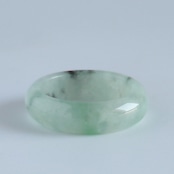 【16,5号】透明感あふれる 天然翡翠リング くり抜き甲丸リング A貨翡翠 jd_rg1481