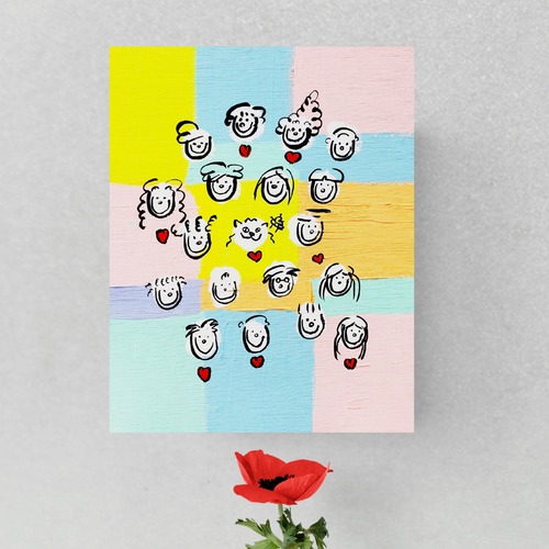 【1点限定】■「MINNA AWESOME原画 #MA6」縦38cm × 横45.5 cm  (F8号)【送料込】