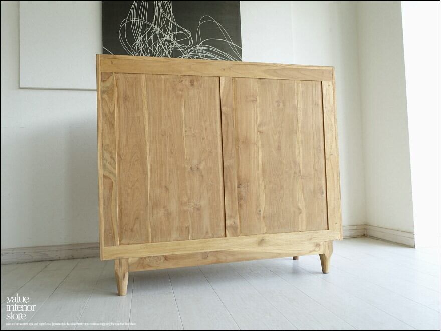 引き戸食器棚 Porte/N キッチン収納 飾り棚 カウンター ナチュラル