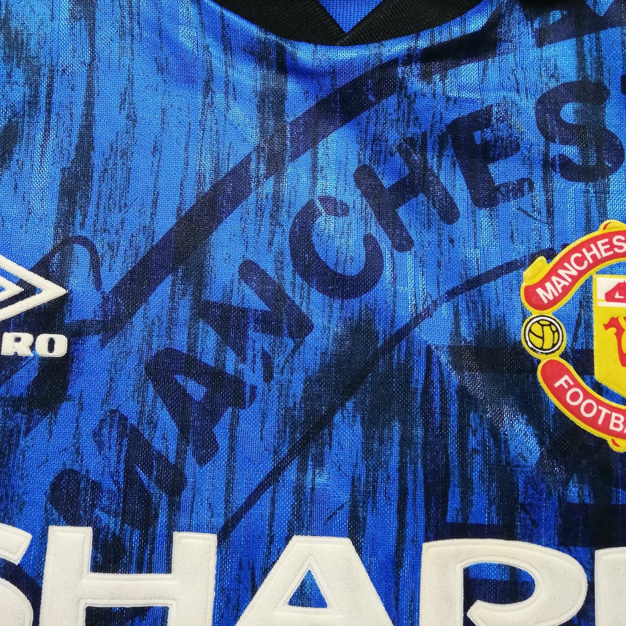 レア★マンチェスターユナイテッド ユニフォーム　93-95Sアウェイ　UMBRO USED】マンチェスター・ユナイテッド 1992-93 Umbro アウェイ半袖