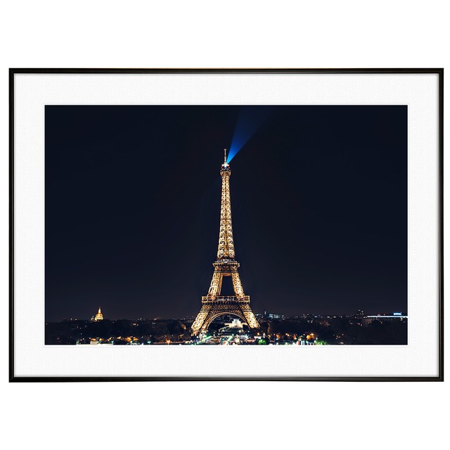 夜景写真 フランス エッフェル塔 インテリアアートポスター額装 AS0483