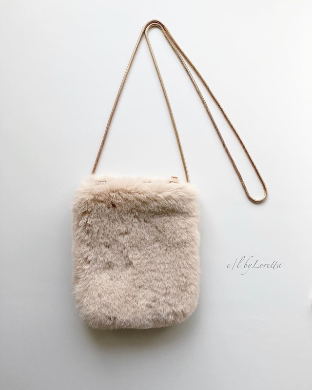 Fur pochette(Beige)