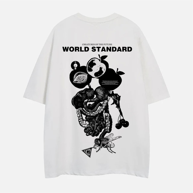 WORLD STANDARD/クルーネックプリントTシャツ/WSHT-093