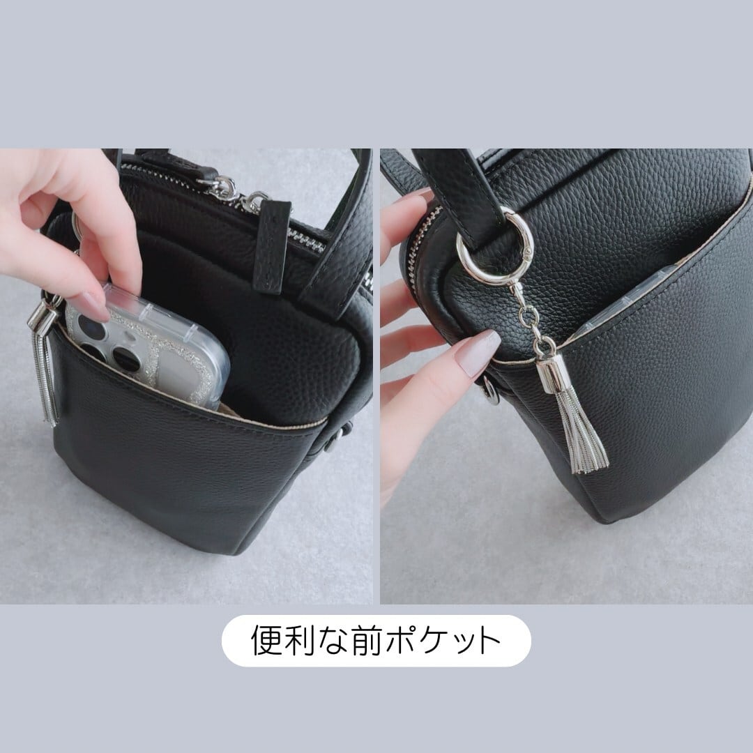 LUNEリュンヌメロウレザーショルダーバッグ本革ブラック極美品 メロウレザーショルダーバッグ | Lune (リュンヌ)