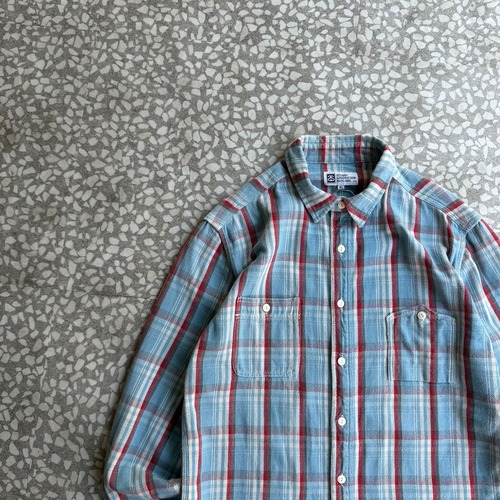 STUSSY / 00’s- flannel shirt マチ付 size XL