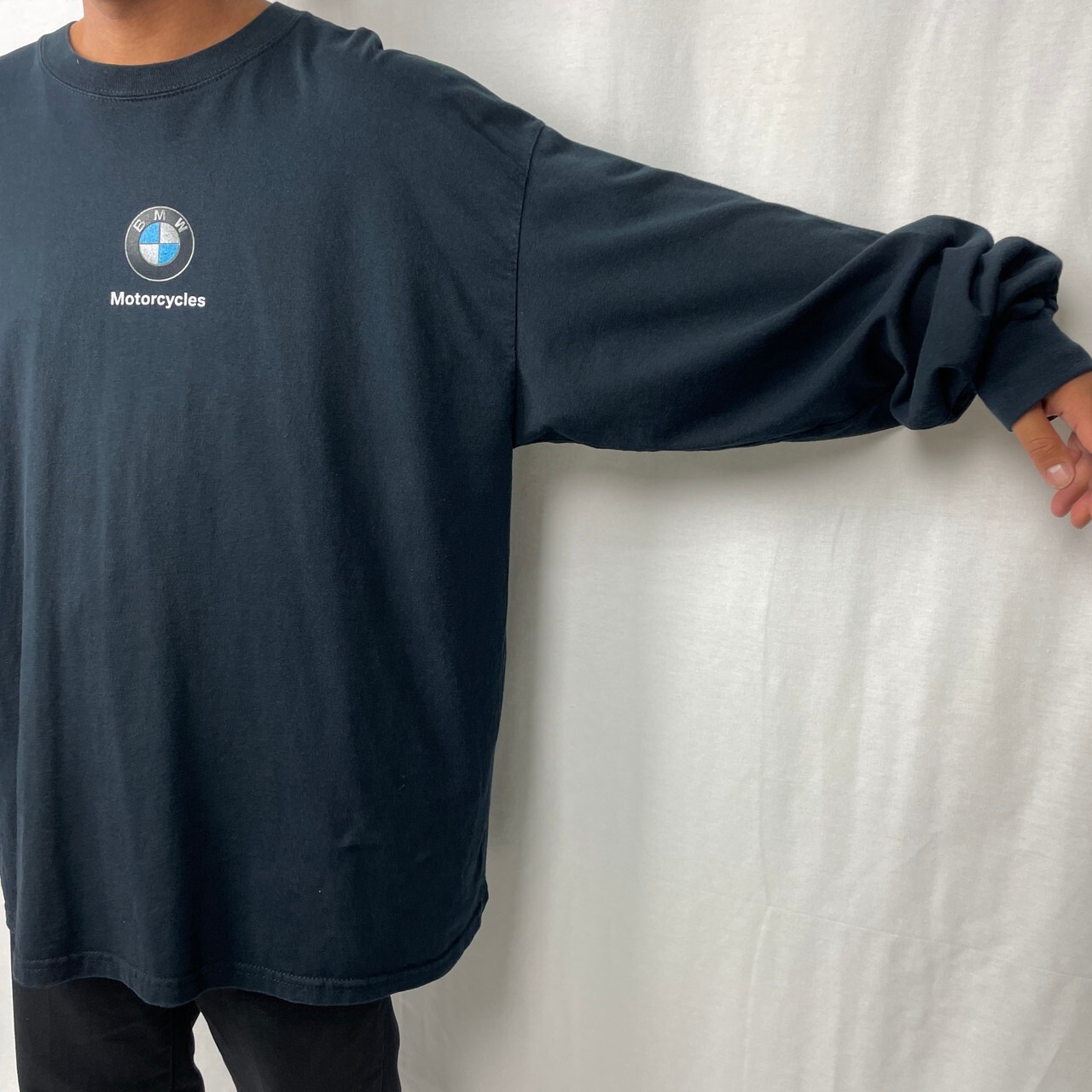 BMW MOTORCYCLES 企業ロゴ バックプリント ロングTシャツ メンズ2XL 