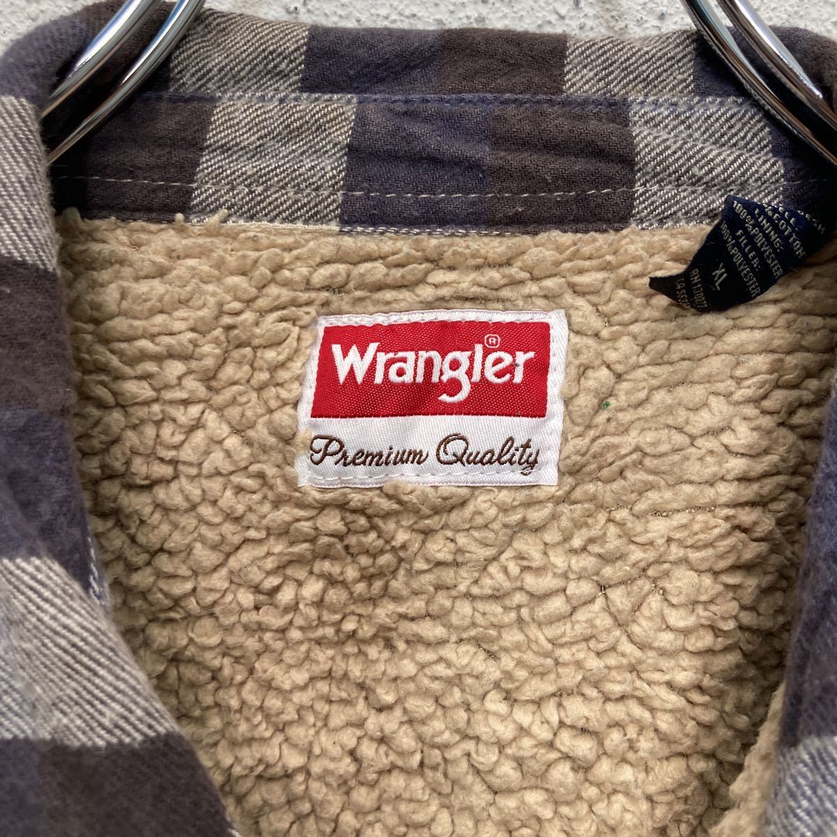 Wrangler 裏ボア チェックシャツジャケット XLサイズ ラングラー