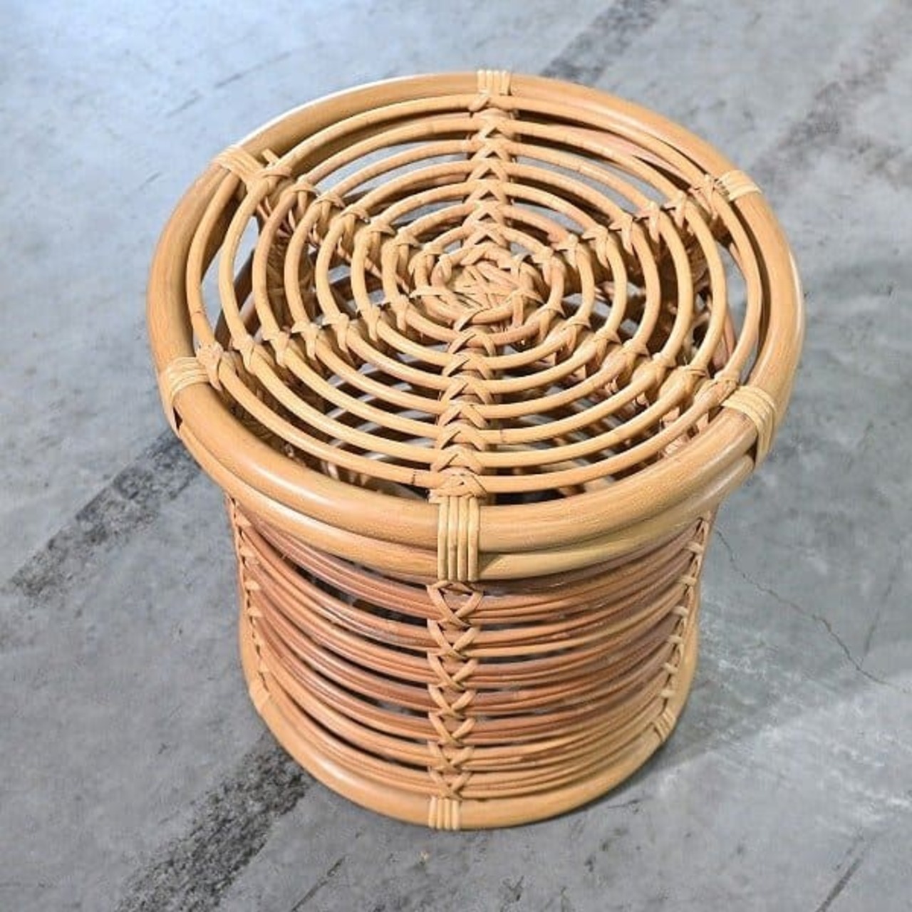 山川ラタン ビンテージ 山川譲 スツール a 籐 腰掛け【中古家具/中古インテリア/USED家具ユーズド家具/リサイクル】