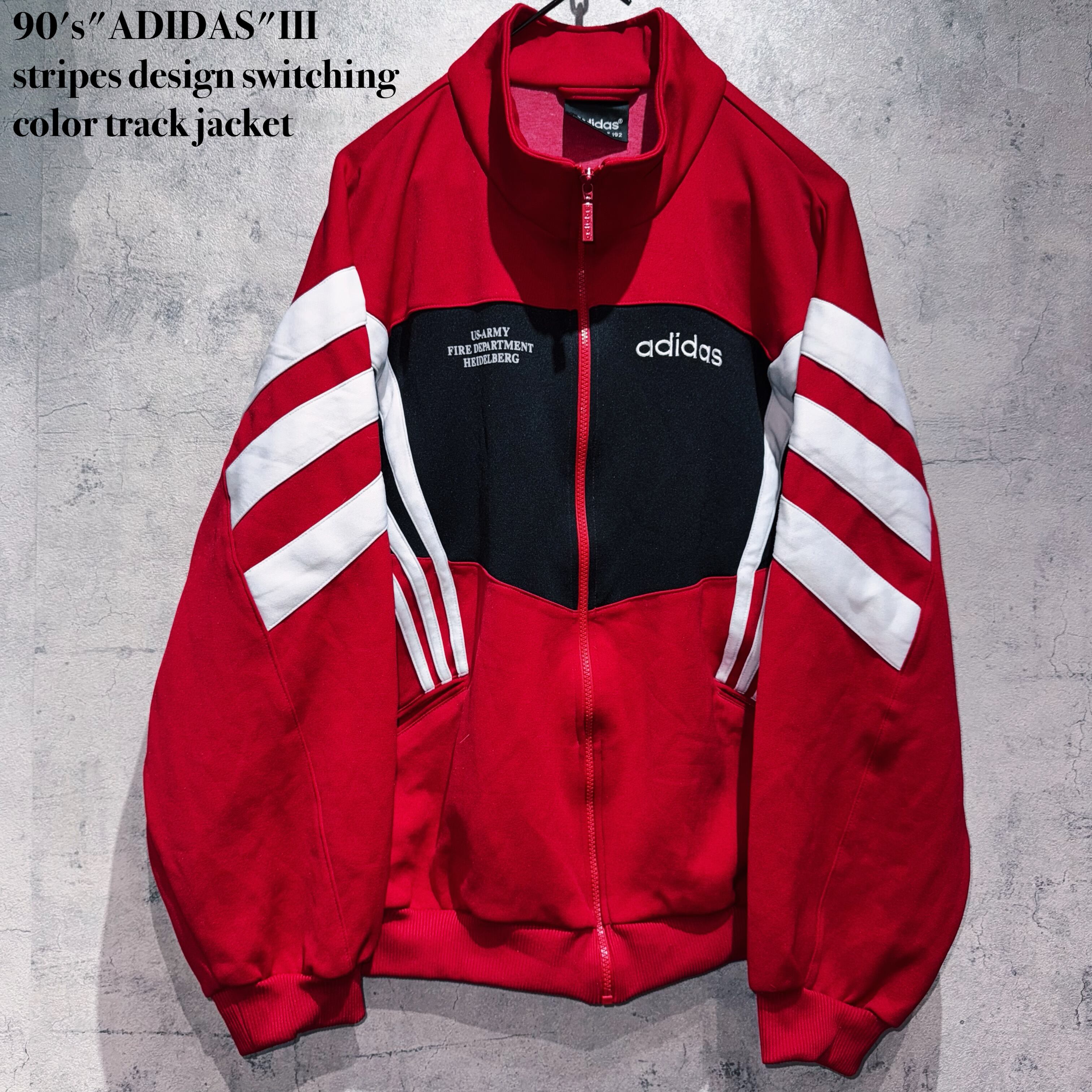 90's"ADIDAS"III stripes design switching color track jacket