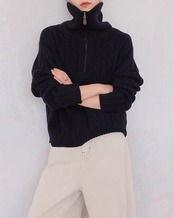 Half zip cable Knit T20335